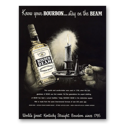 1951 Jim Beam Know Your Bourbon Vintage Magazine Print Ad