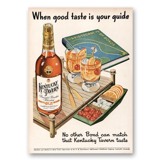 1951 Kentucky Tavern Whiskey Aristocrat of Bonds Vintage Magazine Print Ad