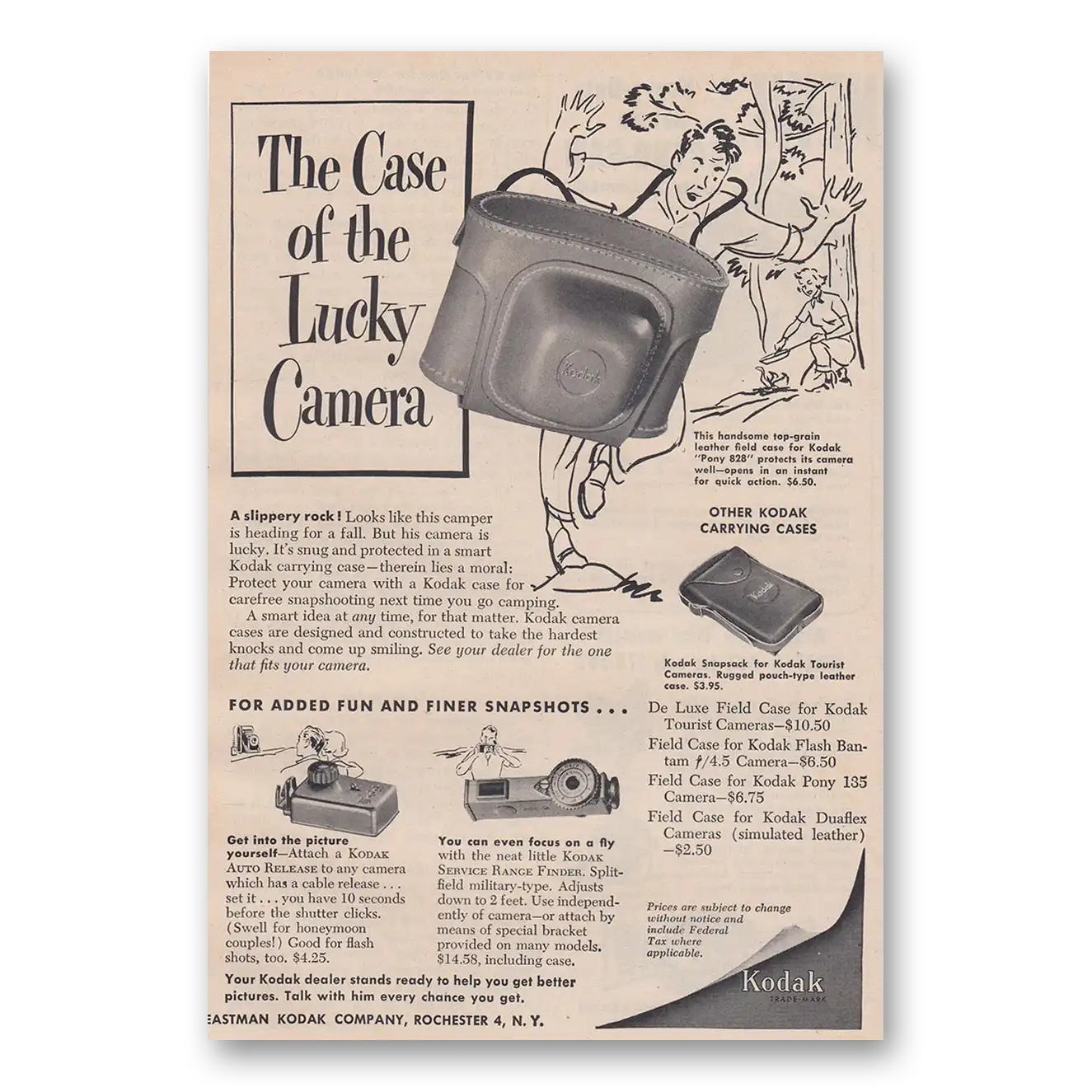 1951 Kodak Carrying Case Case of the Lucky Camera Vintage Magazine Print Ad