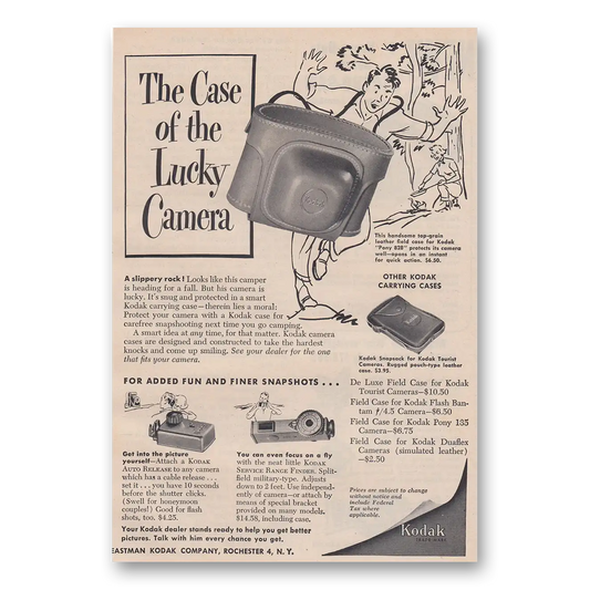 1951 Kodak Carrying Case Case of the Lucky Camera Vintage Magazine Print Ad