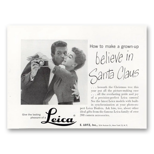 1951 Leica Cameras Believe In Santa Claus Vintage Magazine Print Ad