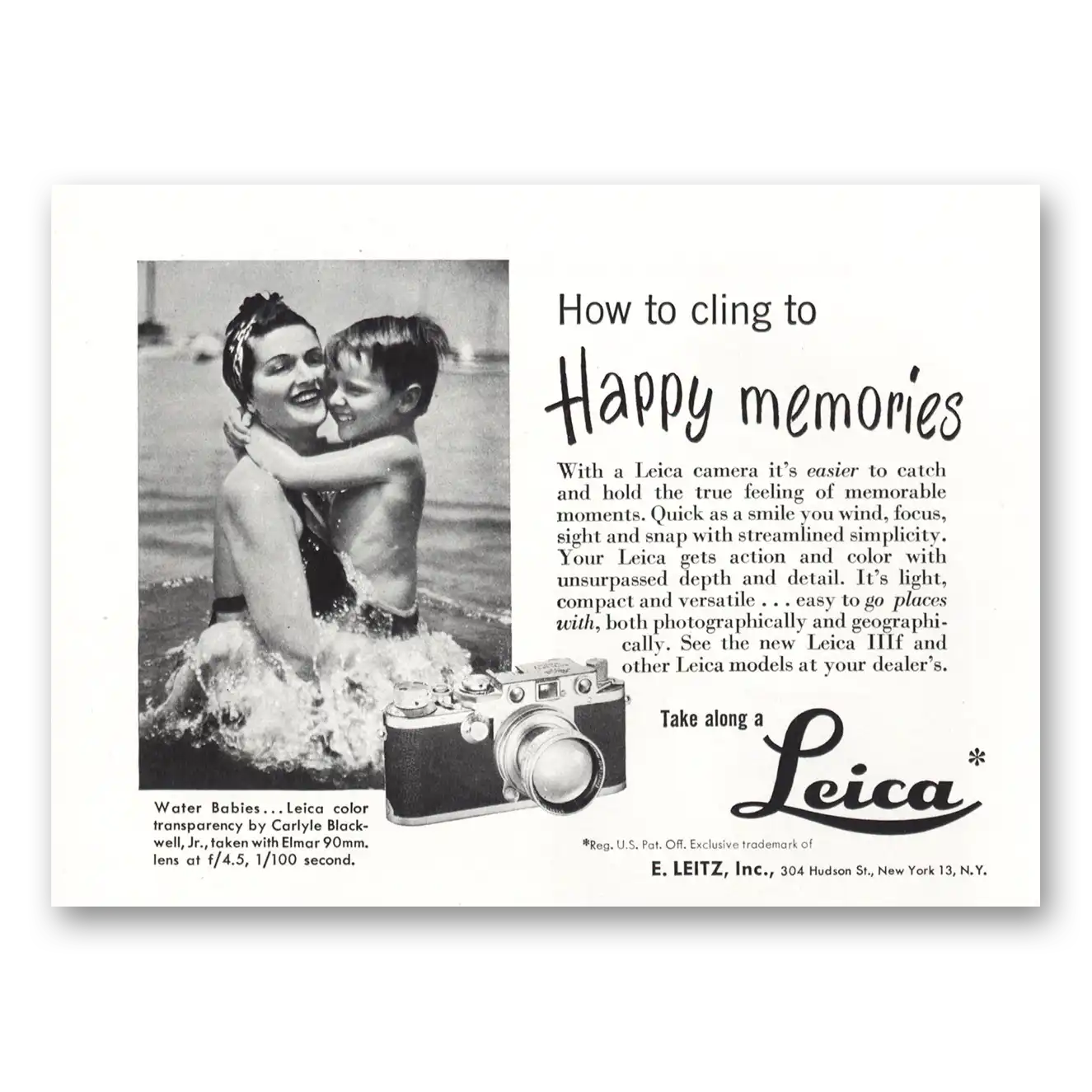 1951 Leica Cameras Cling to Happy Memories Vintage Magazine Print Ad