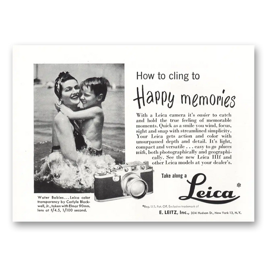 1951 Leica Cameras Cling to Happy Memories Vintage Magazine Print Ad