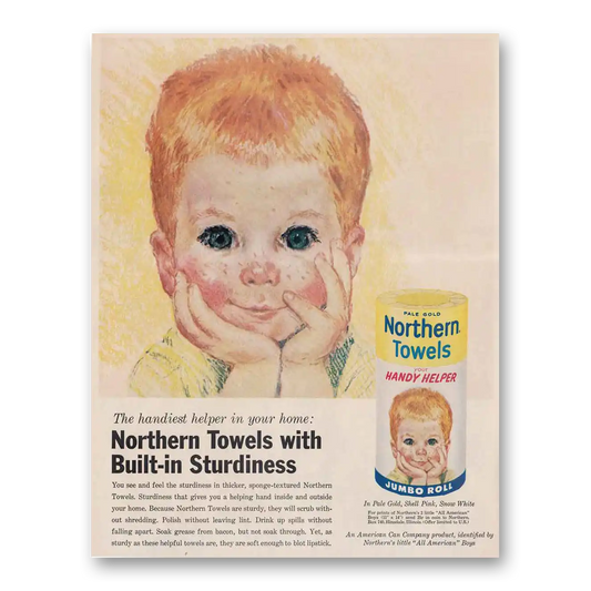 1951 Northern Towels Northern Towels All American Boys Vintage Magazine Print Ad