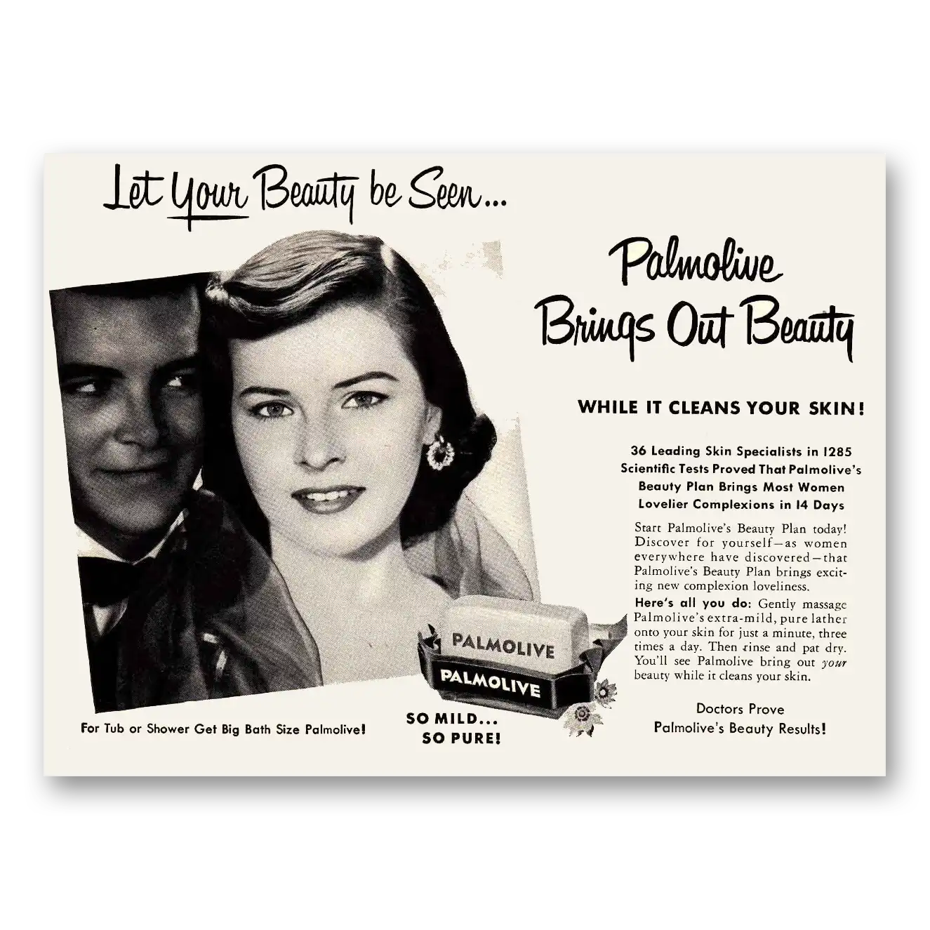 1951 Palmolive Soap Let Your Beauty be Seen Vintage Magazine Print Ad