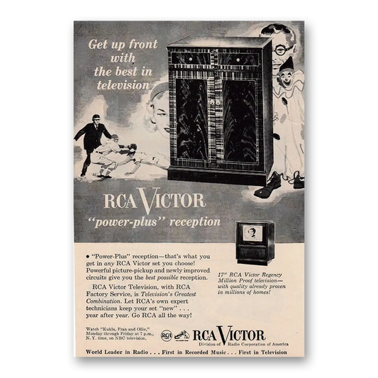 1951 RCA Victor Television Power Plus Reception Vintage Magazine Print Ad