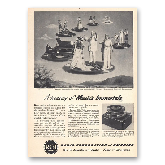 1951 RCA Radios Treasury of Music Immortals Vintage Magazine Print Ad