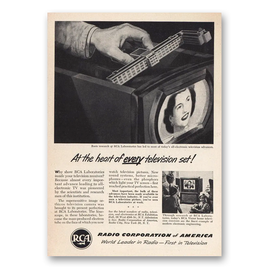 1951 RCA Television Heart of Every Television Set Vintage Magazine Print Ad