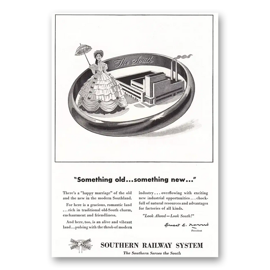 1951 Southern Railway Something Old Something New Vintage Magazine Print Ad