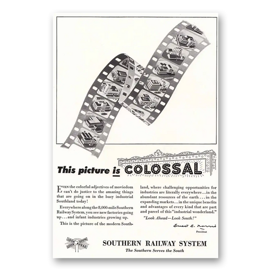 1951 Southern Railway This Picture Is Colossal Vintage Magazine Print Ad