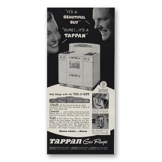 1951 Tappan Gas Ranges Beautiful Buy Vintage Magazine Print Ad