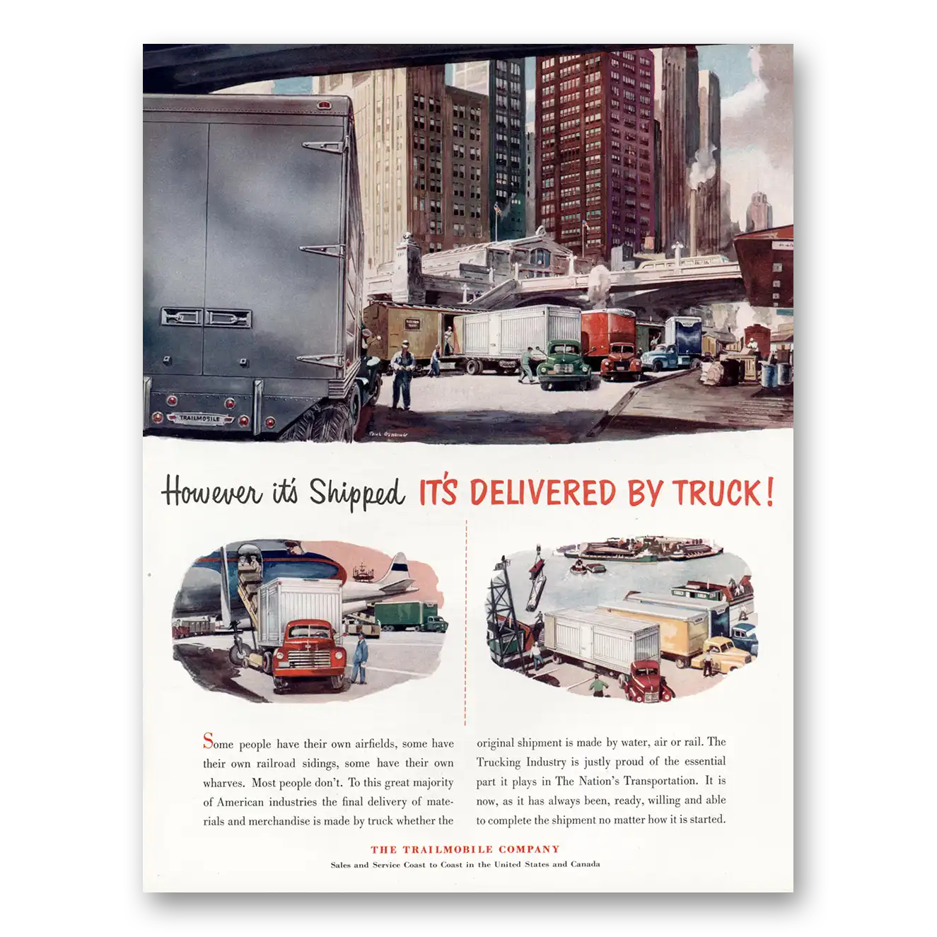 1951 Trailmobile However Its Shipped Its Delivered by Truck Vintage Magazine Print Ad