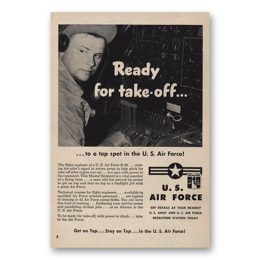 1951 US Air Force Ready for Take Off Vintage Magazine Print Ad