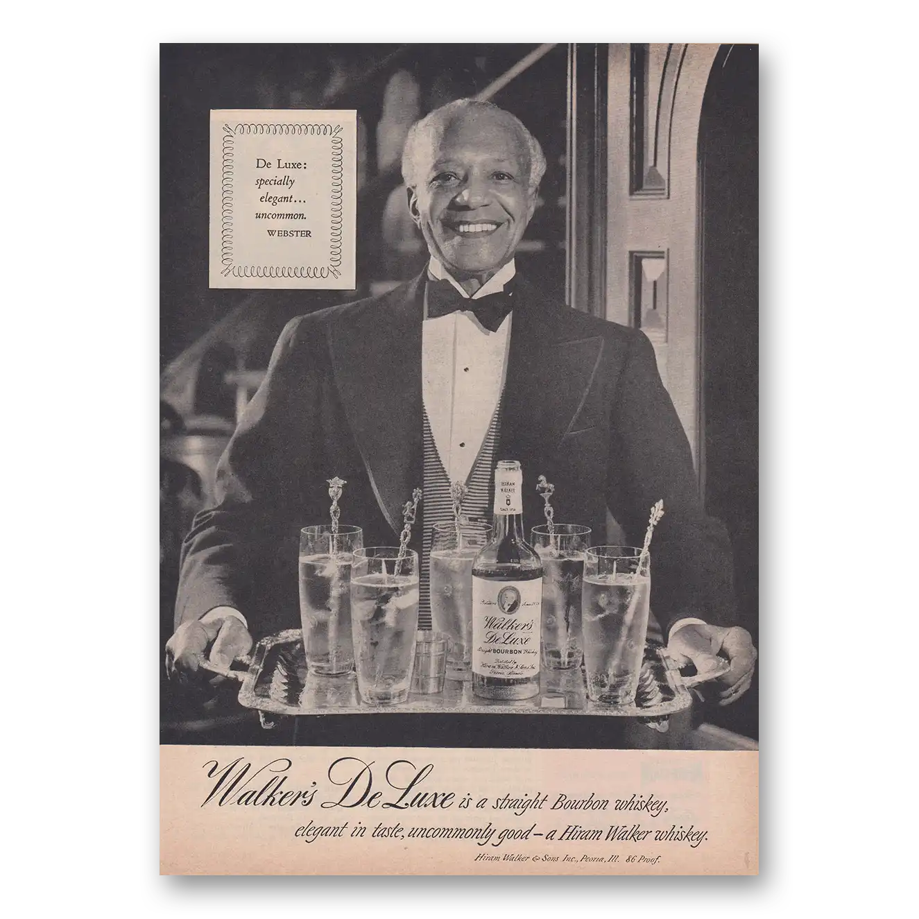 1951 Walkers DeLuxe Bourbon Whiskey specially Elegant Uncommon Vintage Magazine Print Ad