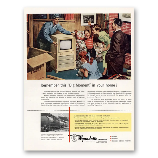 1951 Wyandotte Chemicals Remember Big Moment In Your Home Vintage Magazine Print Ad