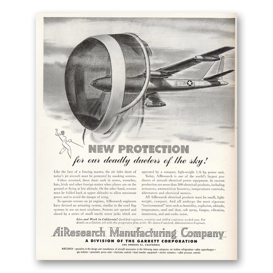 1952 Garrett AiResearch Deadly Duelers of the Sky Vintage Magazine Print Ad