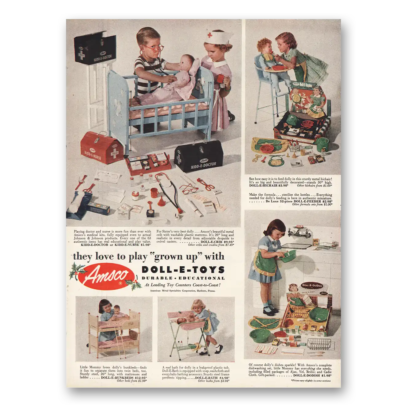 1952 Ansco Love to Play Grown Up Vintage Magazine Print Ad