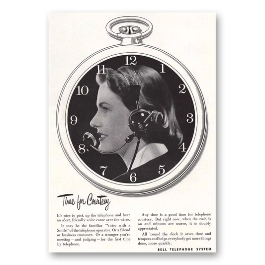 1952 Bell Telephone Time for Courtesy Vintage Magazine Print Ad