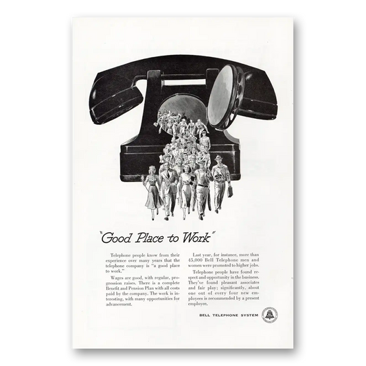 1952 Bell Telephone Good Place to Work Vintage Magazine Print Ad