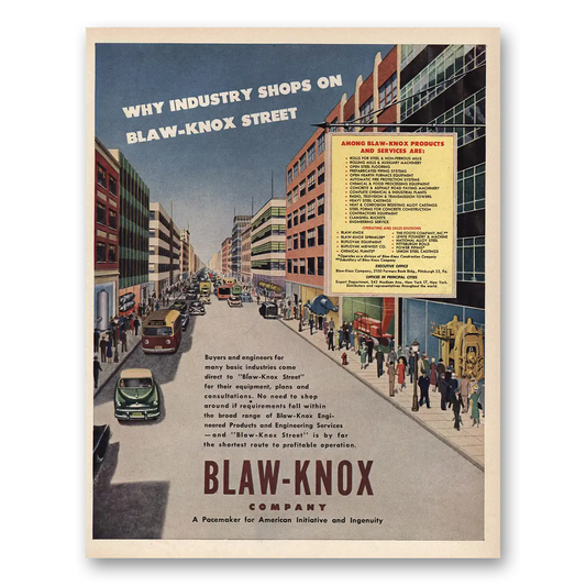 1952 Blaw Knox Company Industry Shops On Blaw Knox Street Vintage Magazine Print Ad