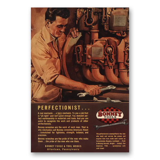 1952 Bonney Tools Perfectionist Vintage Magazine Print Ad