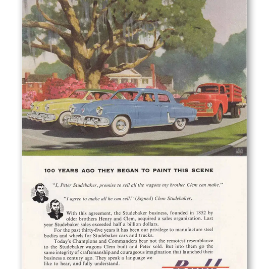 1952 Budd 100 Years Ago They Began to Paint Vintage Magazine Print Ad