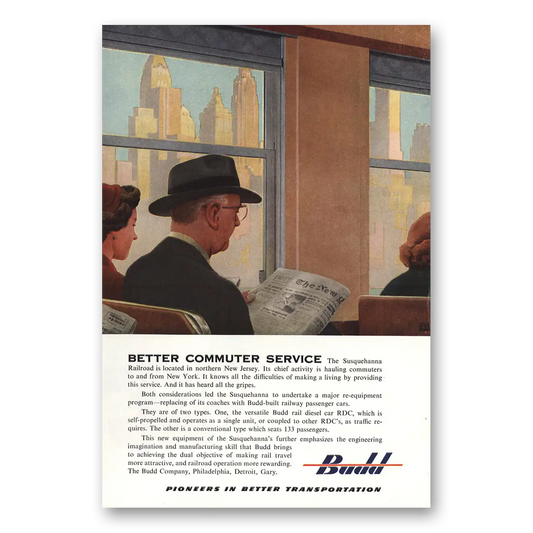 1964 Budd Better Commuter Service Vintage Magazine Print Ad