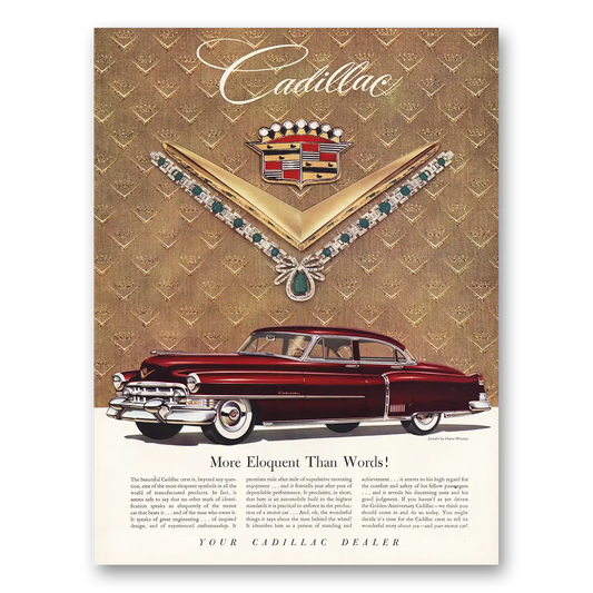 1952 Cadillac More Eloquent Than Words Vintage Magazine Print Ad