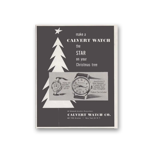 1952 Calvert Watch Co Star on Your Christmas Tree Vintage Magazine Print Ad
