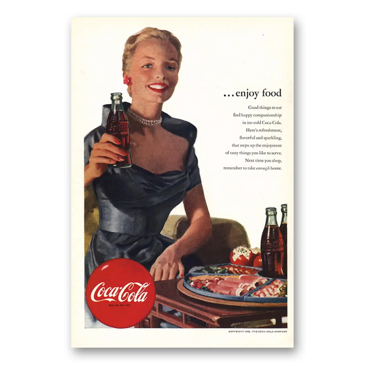 1952 Coca Cola Good Things to Eat Vintage Magazine Print Ad