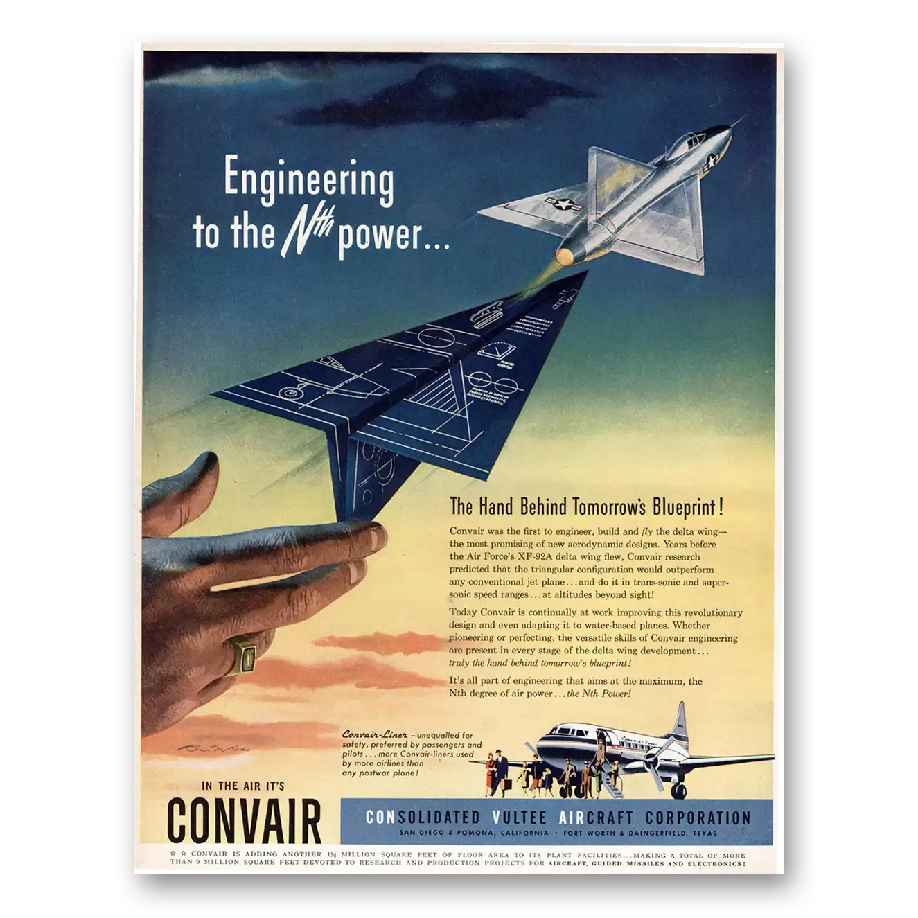 1952 Convair Engineering to the Nth Power Vintage Magazine Print Ad