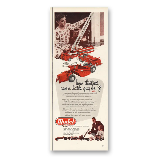1952 Doepke Model Toys How Thrilled Can Little Guy Be Vintage Magazine Print Ad