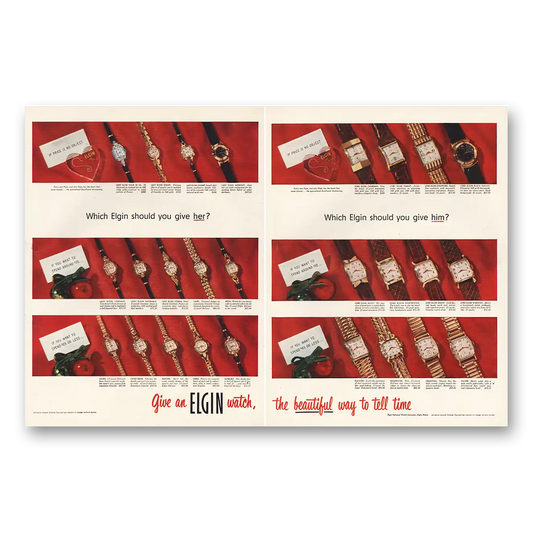 1952 Elgin Watch Which Elgin Should You Give Vintage Magazine Print Ad