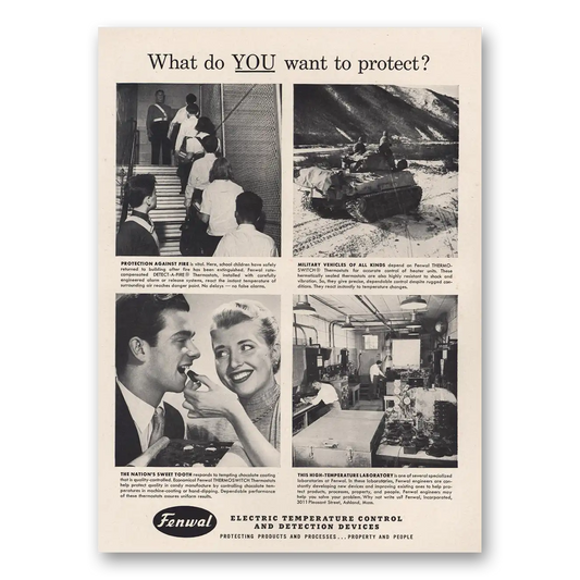 1952 Fenwal Electric Temperature Control What Do You Want to Protect Vintage Magazine Print Ad