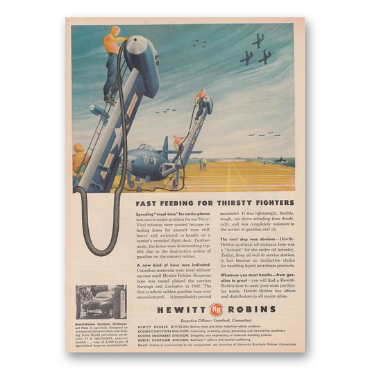 1952 Hewitt Robins Fast Feeding for Thirsty Fighters Vintage Magazine Print Ad