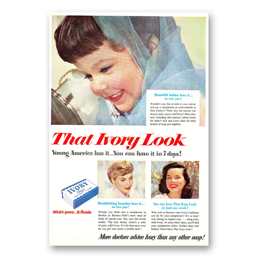 1952 Ivory Soap Beautiful Babies Have It Vintage Magazine Print Ad