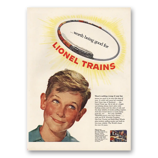 1952 Lionel Trains Worth Being Good For Vintage Magazine Print Ad