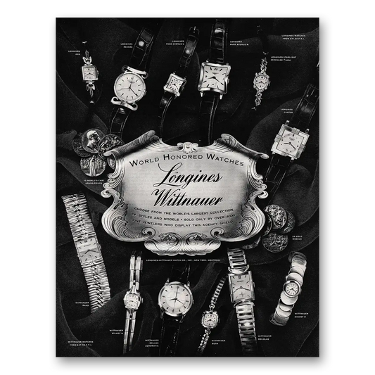 1952 Longines Wittnauer World Honored Watches Vintage Magazine Print Ad