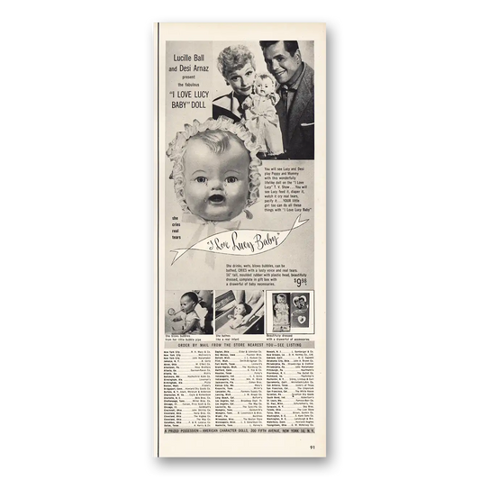 1952 American Character Doll I Love Lucy Baby Doll Vintage Magazine Print Ad