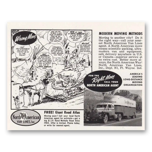 1952 North American Van Lines Wrong Move Right Move Vintage Magazine Print Ad