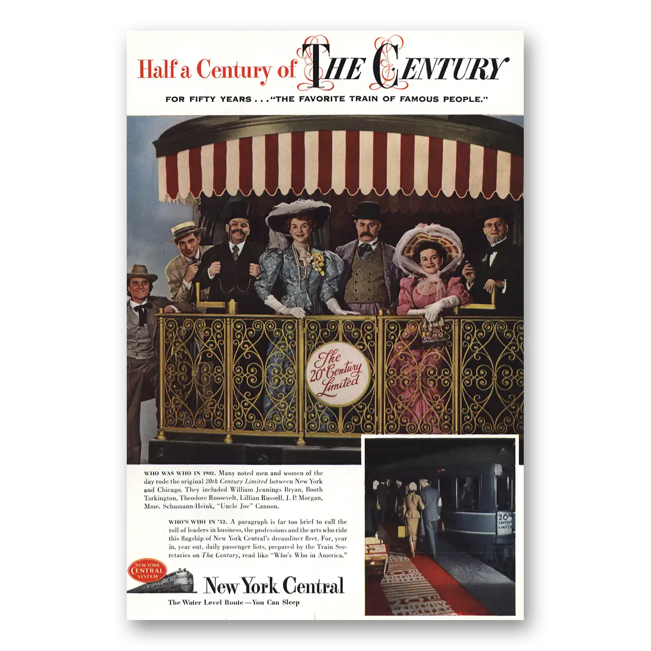 1952 New York Central Half a Century of The Century Vintage Magazine Print Ad