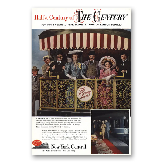 1952 New York Central Half a Century of The Century Vintage Magazine Print Ad