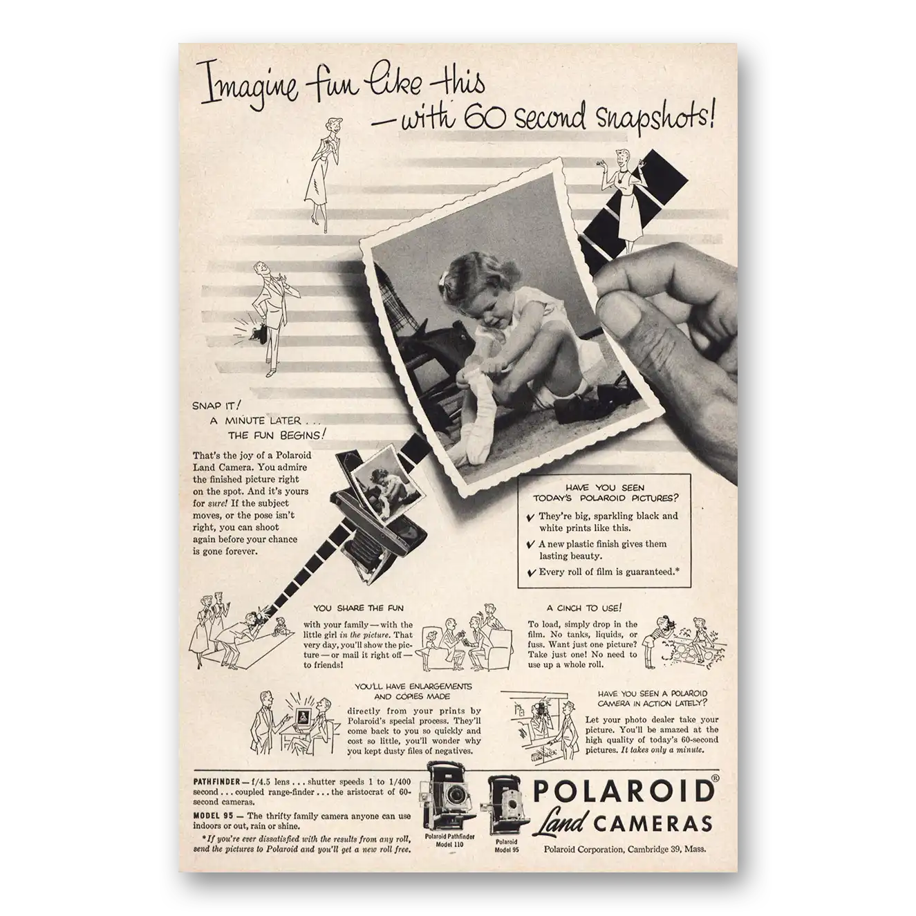 1952 Polaroid Land Camera Imagine Fun Like This Vintage Magazine Print Ad