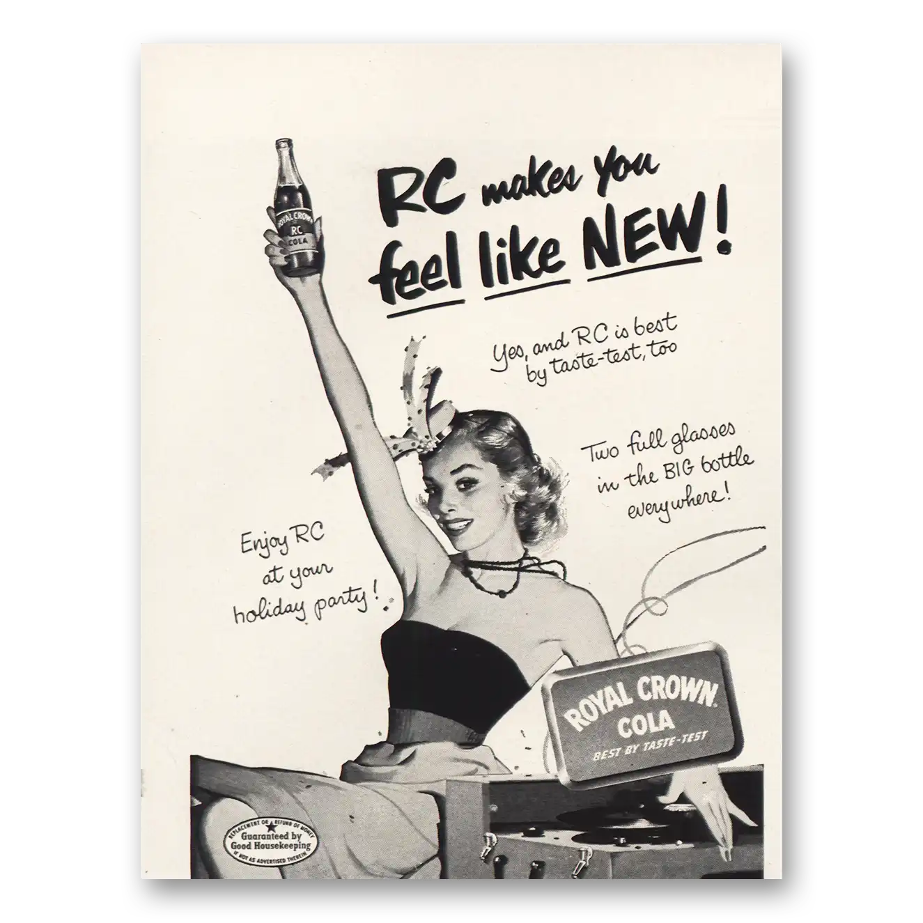1952 Royal Crown Cola Feel Like New Vintage Magazine Print Ad