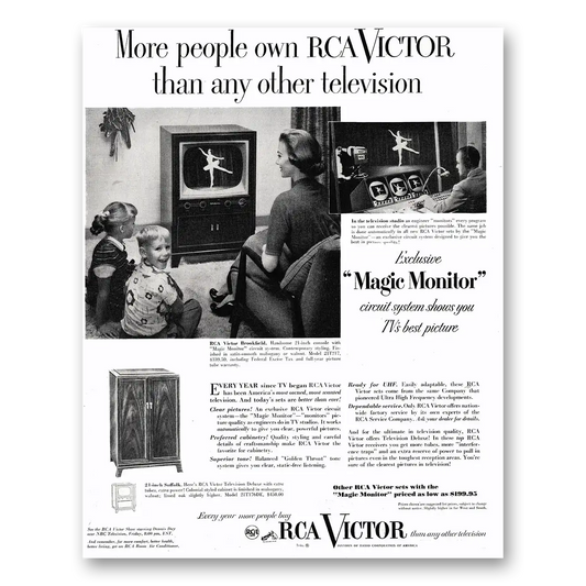 1952 RCA Victor Television Magic Monitor Vintage Magazine Print Ad