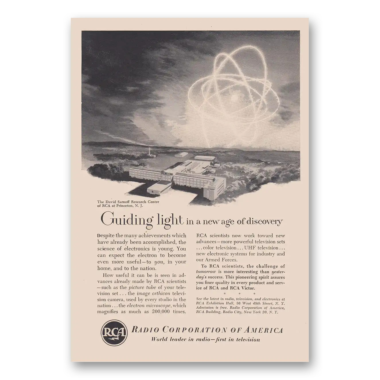 1952 RCA Radios Guiding Light In a New Age of Discovery Vintage Magazine Print Ad