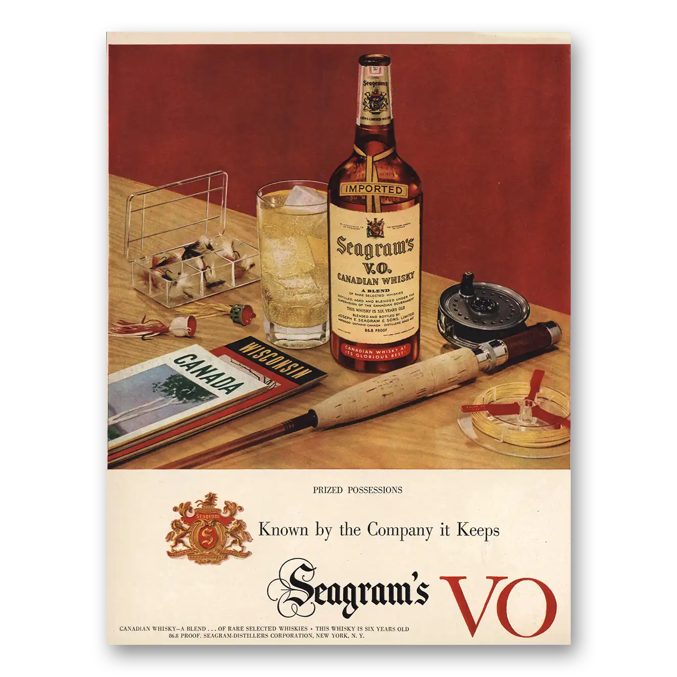 1952 Seagrams VO Whisky Prized Possessions Canada Wisconsin Vintage Magazine Print Ad