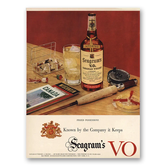 1952 Seagrams VO Whisky Prized Possessions Canada Wisconsin Vintage Magazine Print Ad