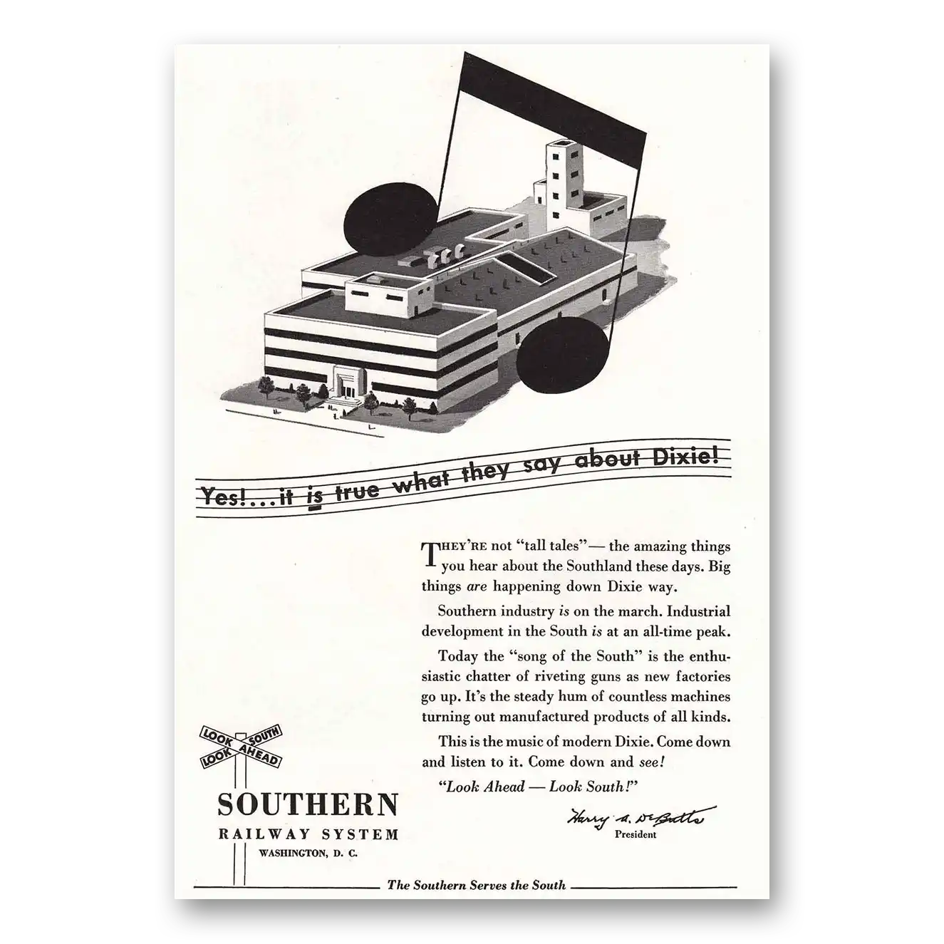 1952 Southern Railway Yes It is True What They Say About Dixie Vintage Magazine Print Ad