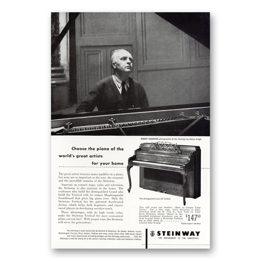 1952 Steinway Piano Adrian Siegel Choose the Piano Vintage Magazine Print Ad